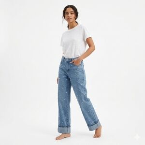 Vero Moda  Pearl Straight Leg Jeans Denim Light Wash Sz 31 X 31 L